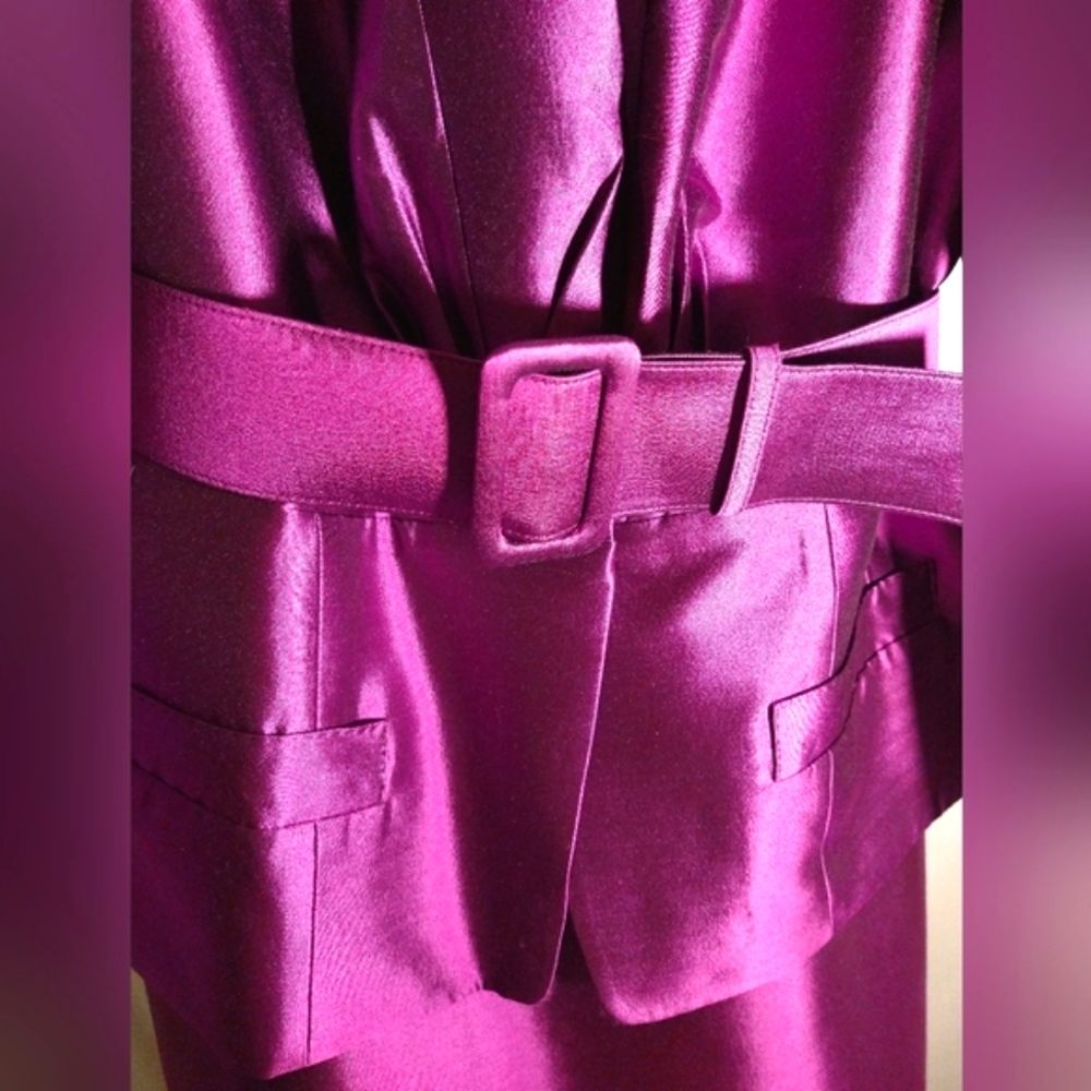 ANNE KLEIN NEW YORK NEW YORK 'IMPERIAL PURPLE' SKIRT SUIT 12 USA NWT - Picture 3 of 11